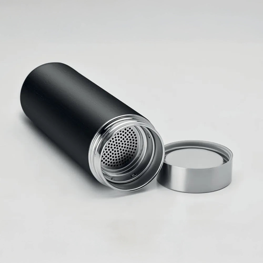 thermosfles thee compartiment 400 ml zwart sfeer foto 199421