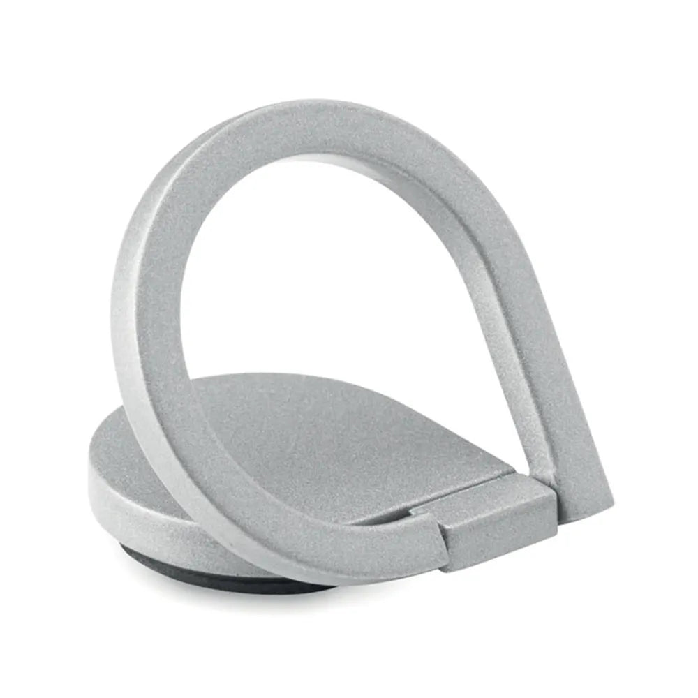 Telefoonhouder met ring van mat metaal, Zilver - 199445