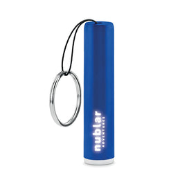 ABS sleutelhanger zaklampje met oplichtend logo bij gravering met oplichtend logo, Blauw - 199469