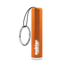 ABS sleutelhanger zaklampje met oplichtend logo bij gravering met oplichtend logo, Oranje - 199469