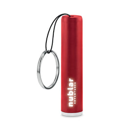 ABS sleutelhanger zaklampje met oplichtend logo bij gravering met oplichtend logo, Rood - 199469