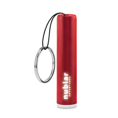 ABS sleutelhanger zaklampje – met oplichtend logo bij gravering - Rood