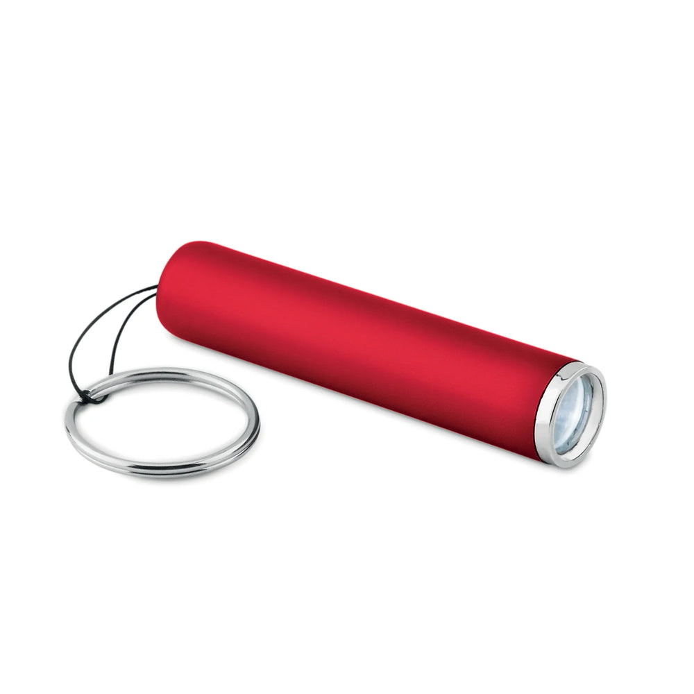 ABS sleutelhanger zaklampje met oplichtend logo bij gravering, Rood - 199469