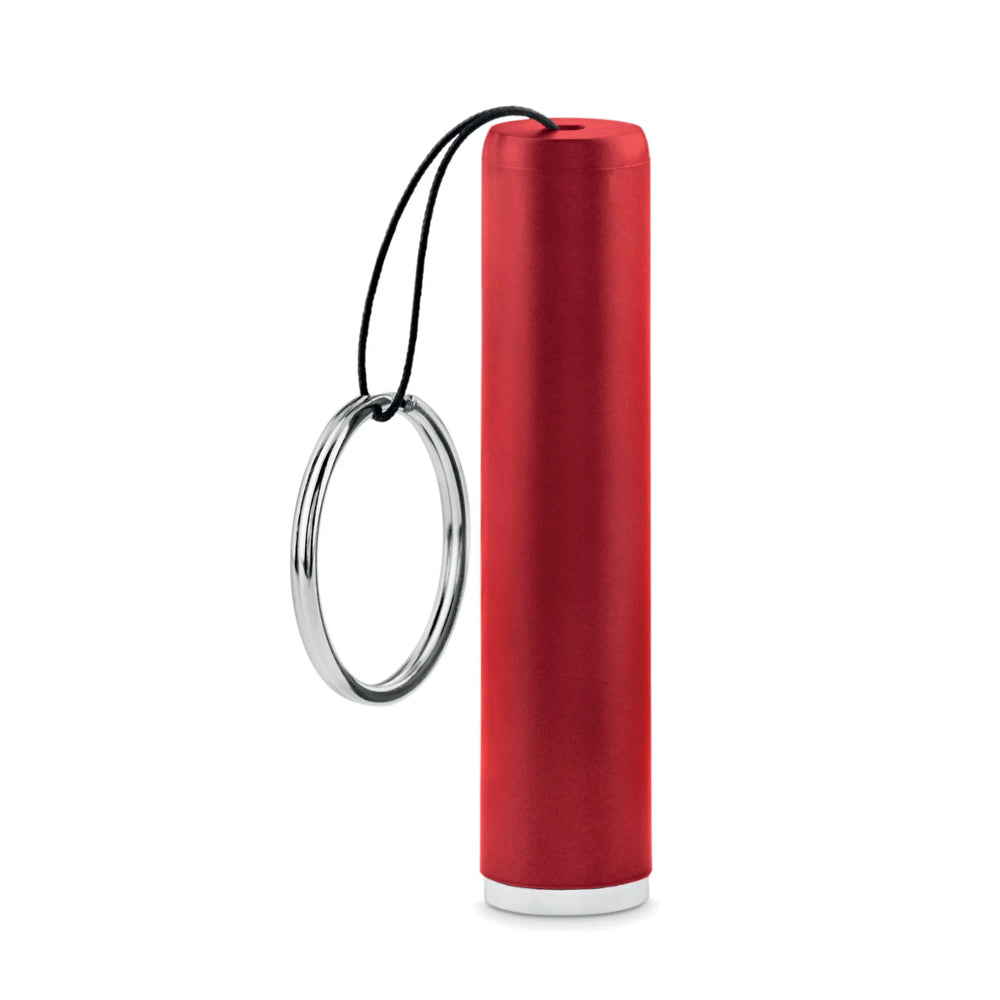ABS sleutelhanger zaklampje met oplichtend logo bij gravering, Rood - 199469