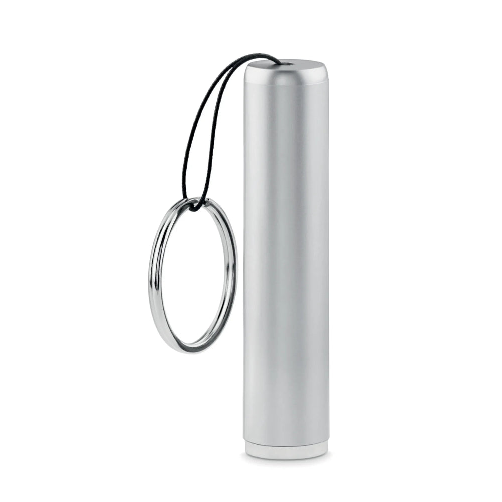 ABS sleutelhanger zaklampje met oplichtend logo bij gravering, Zilver - 199469