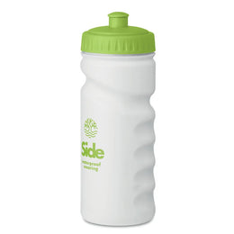 Sportbidon 500 ml met gekleurde dop met bedrukking, Wit en limegroen - 199538