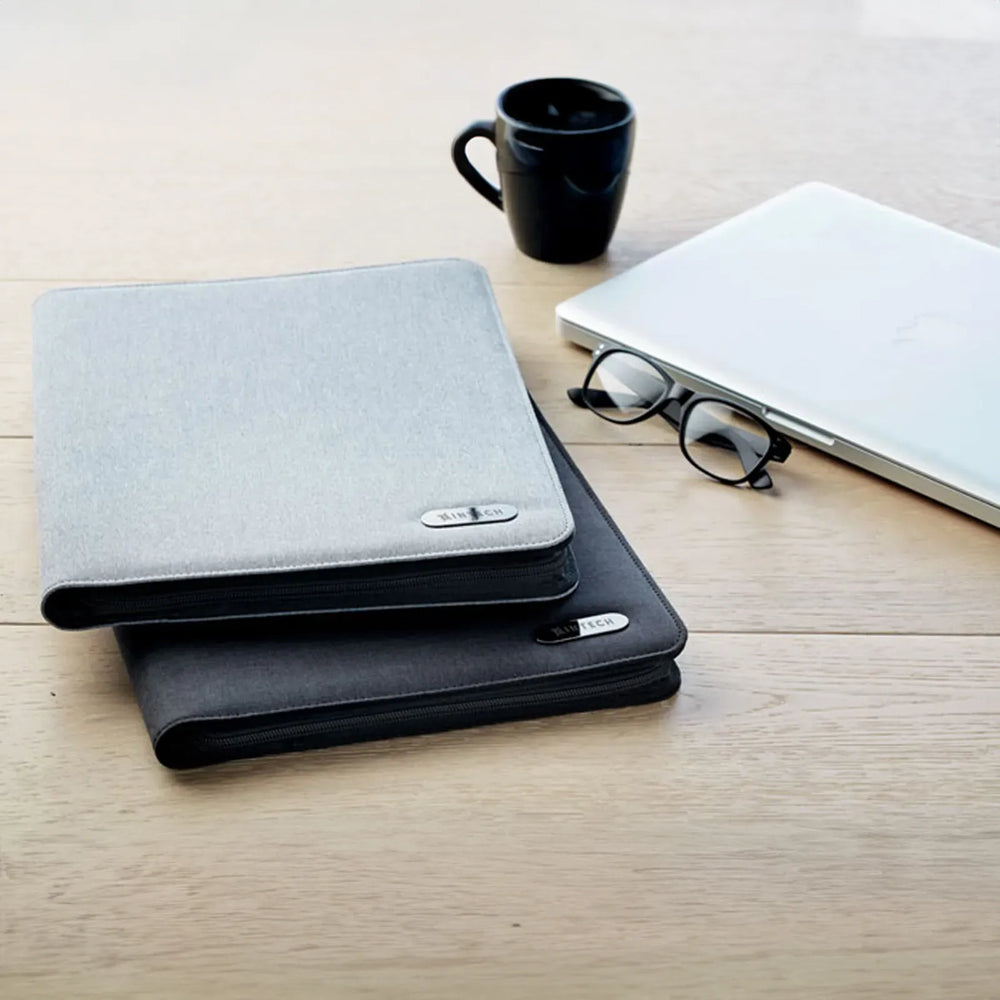 notes folder a4 portfolio met rits en schrijfblok zwart sfeer foto 199549