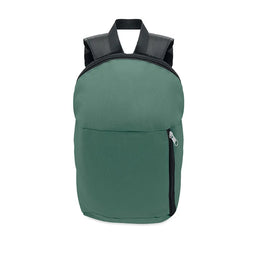 600d polyester rugzak met ritsvak en gewatteerde achterzijde voorzijde, Groen - 199577