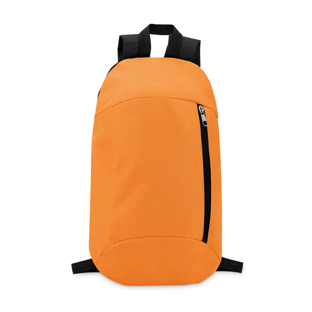 600d polyester rugzak met ritsvak en gewatteerde achterzijde voorzijde, Oranje - 199577