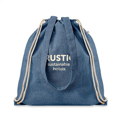 Draagtas van Gerecycled Katoen en Polyester met Trekkoorden | Blauw