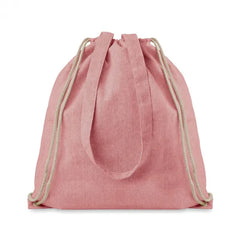 Draagtas van Gerecycled Katoen en Polyester met Trekkoorden | Roze