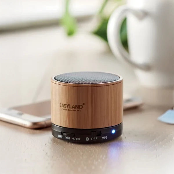 4.2 draadloze speaker met bamboe behuizing sfeerbeeld, Beige en zwart - 199608