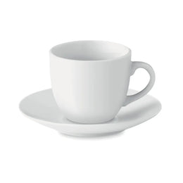 Espresso kop en schotel porselein 80 ml, Wit - 199634