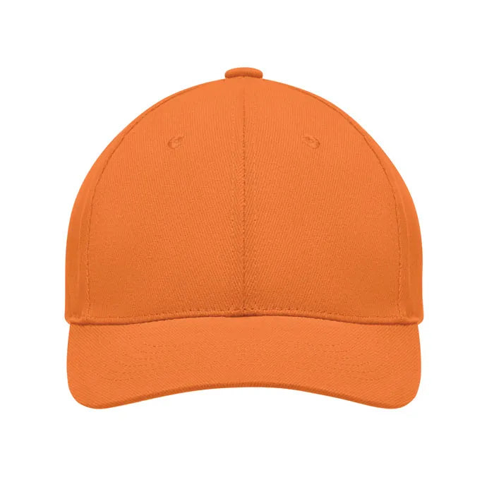 cap zware twill katoen 6 panelen oranje voorkant 199643