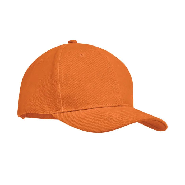 cap zware twill katoen 6 panelen oranje zijkant 199643