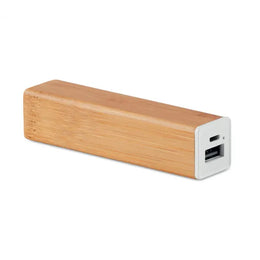 Powerbank 2200 mAh met bamboe behuizing, Beige - 199673