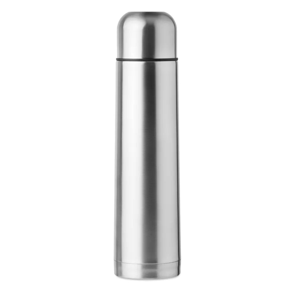 Thermosfles 1 liter van RVS met vacuümisolatie, Zilver - 199703