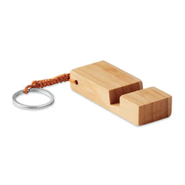 Bamboe sleutelhanger telefoonstandaard, Bruin - 199743