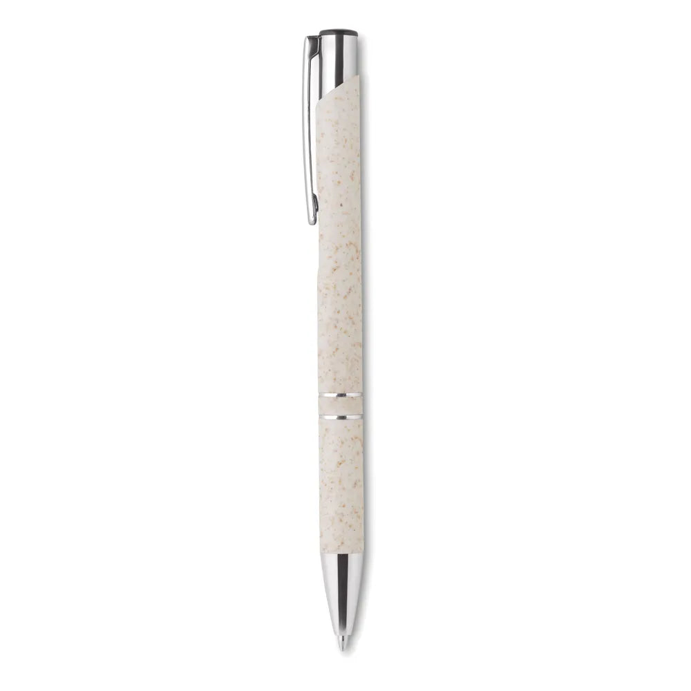 Balpen met zilveren accenten zijaanzicht, Beige - 199762