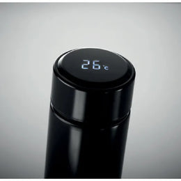 thermosfles thermometer 450ml zwart detail dop 199796