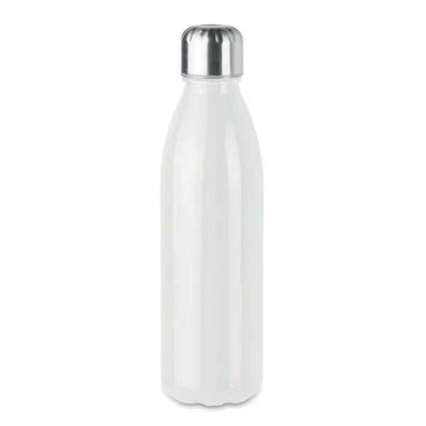 Glazen drinkfles met RVS dop 650 ml lekvrij, Wit - 199800