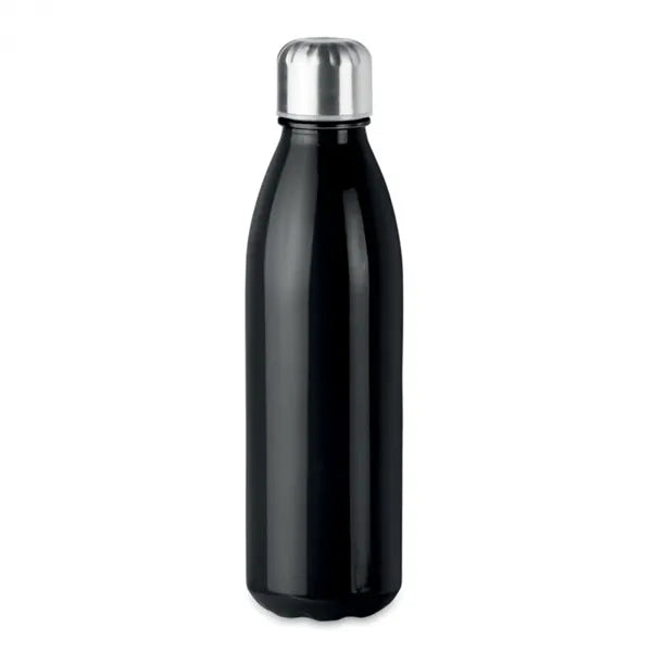 Glazen drinkfles met RVS dop 650 ml lekvrij, Zwart - 199800