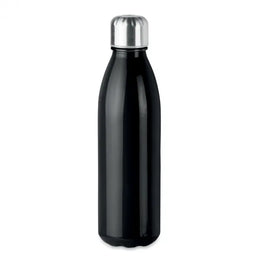 Glazen drinkfles met RVS dop 650 ml lekvrij, Zwart - 199800