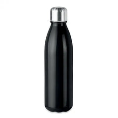 Glazen drinkfles met RVS dop | 650 ml lekvrij - Zwart
