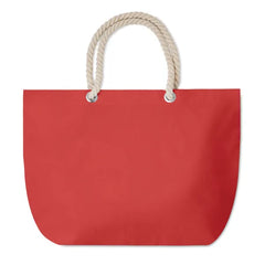 Katoenen strandtas met touwkoordhengsels - Rood