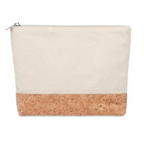Katoenen toilettas met kurk bodem, Beige - 199817