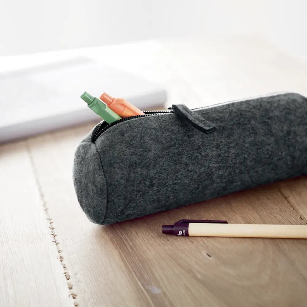 PET vilten etui met rits sfeerbeeld, Steengrijs - 199819