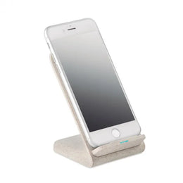 Draadloze telefoonstandaard en oplader van tarwestro en ABS sfeerbeeld, Crème - 199891