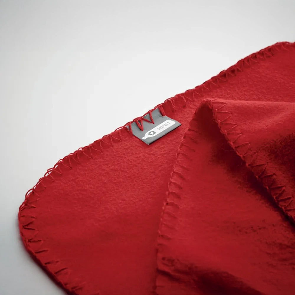 Reisdeken van rPET fleece detail, Rood - 199935