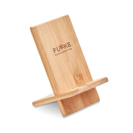 Bamboe telefoonhouder met gravering, Beige - 199944