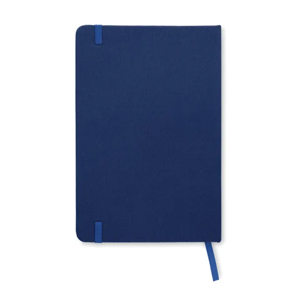 A5 notitieboek met 600d rPET omslag gerecycled papier, Blauw - 199966