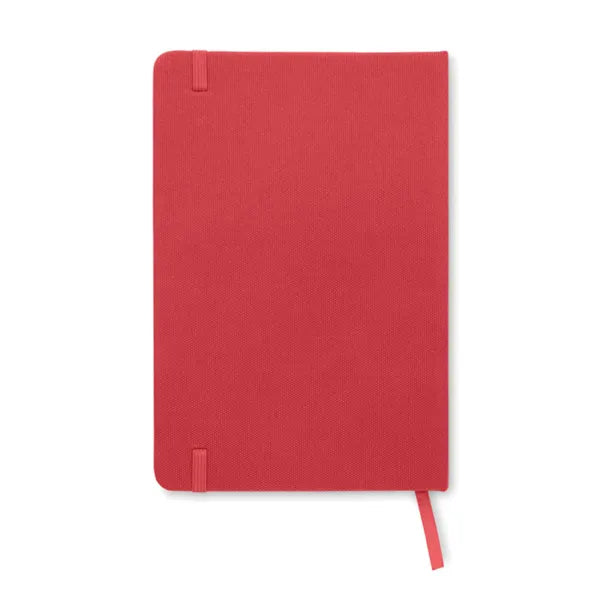 A5 notitieboek met 600d rPET omslag gerecycled papier, Rood - 199966