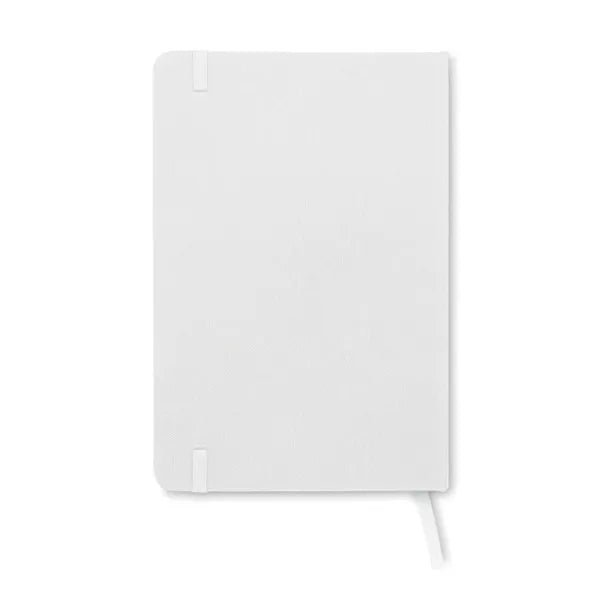 A5 notitieboek met 600d rPET omslag gerecycled papier, Wit - 199966