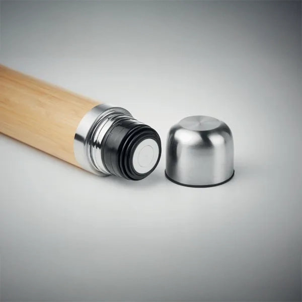 thermosfles dubbelwandig 400 ml bruin dop 199991