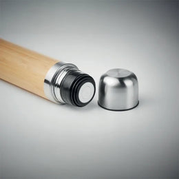 thermosfles dubbelwandig 400 ml bruin dop 199991