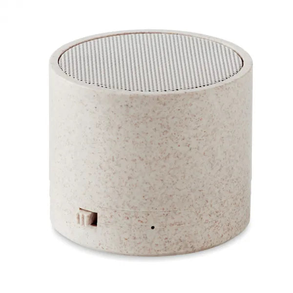Draadloze speaker van tarwestro en ABS, Crème - 199995