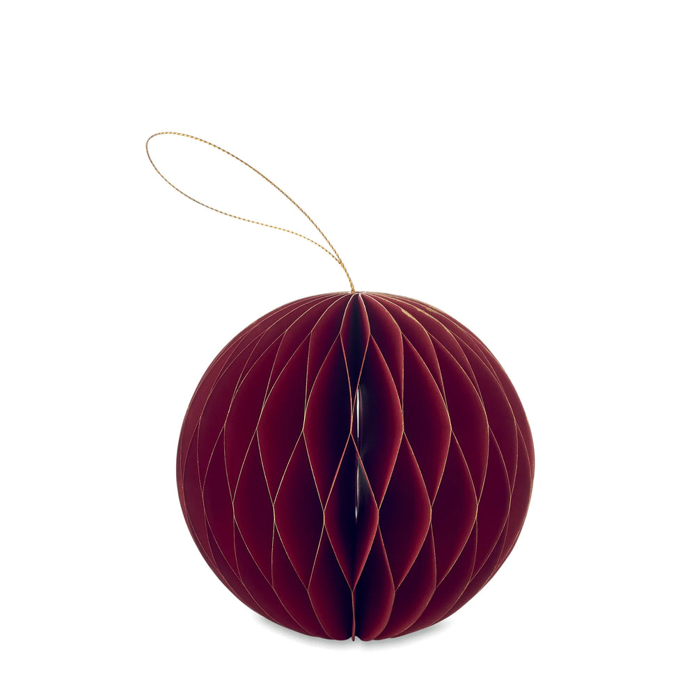 vouwbare papieren kerstbalhanger magneetsluiting rood