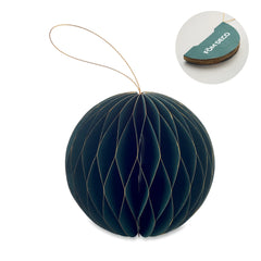 Vouwbare papieren kerstbalhanger met magneetsluiting - Groen