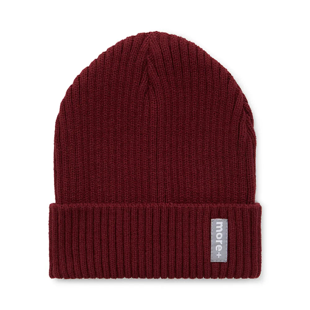 Geribde beanie met eigen logo en label in 54 kleurkeuzes
