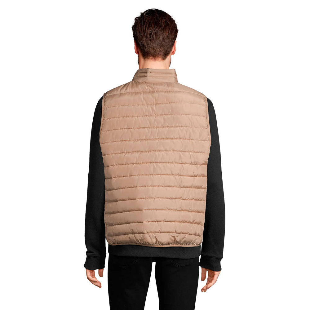 Lichtgewicht heren bodywarmer met hoge kraag - Beige