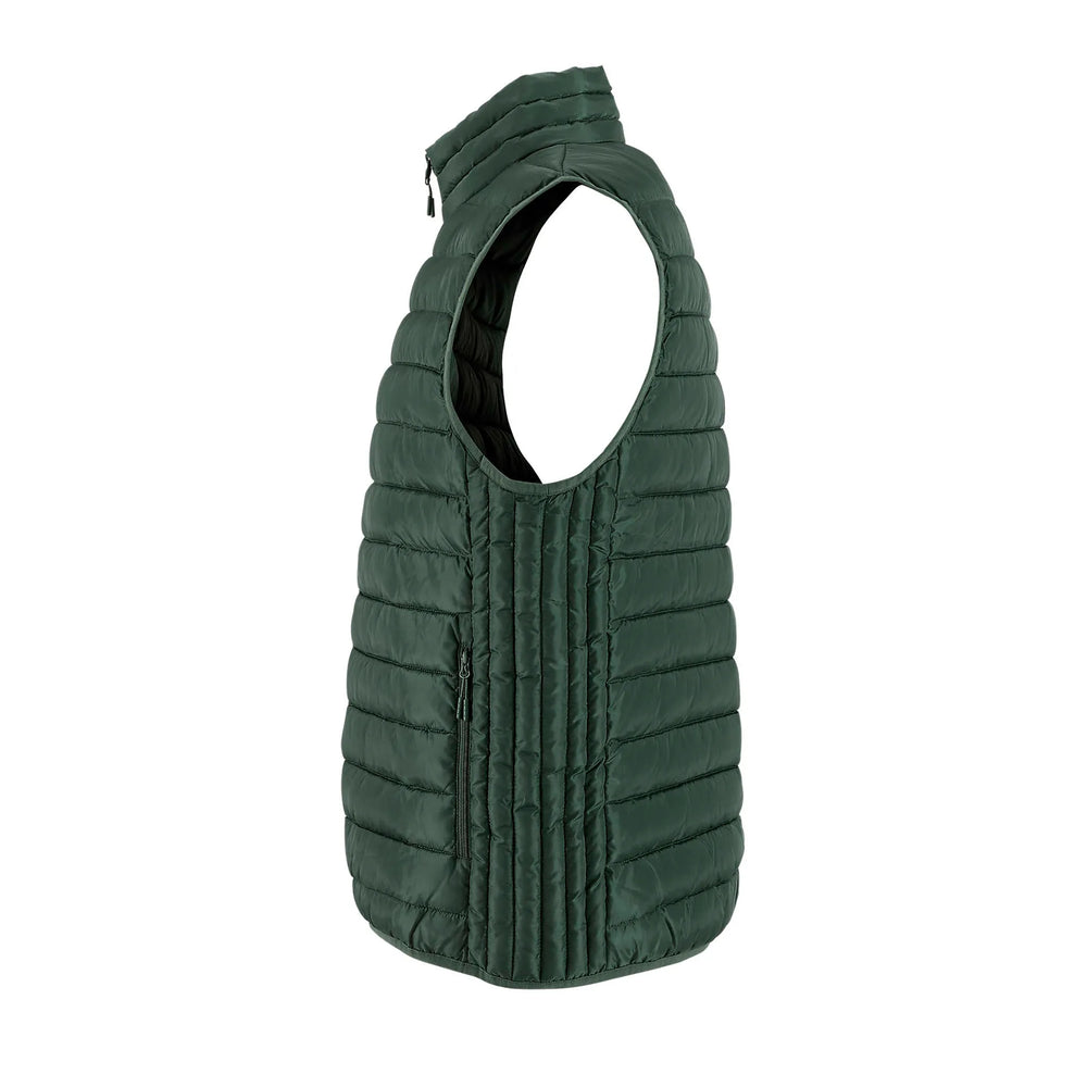 Lichtgewicht heren bodywarmer met hoge kraag - Groen