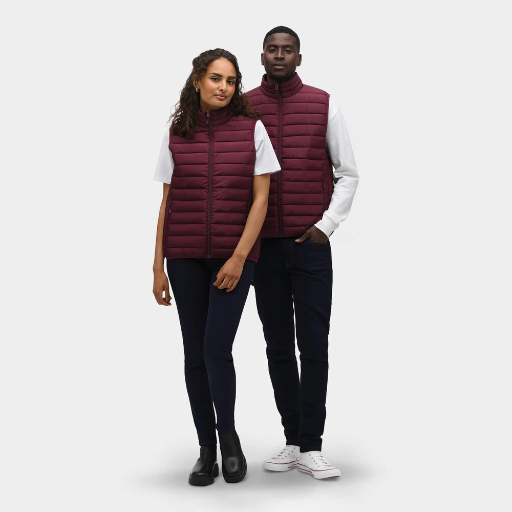 Lichtgewicht heren bodywarmer met hoge kraag - Burgundy