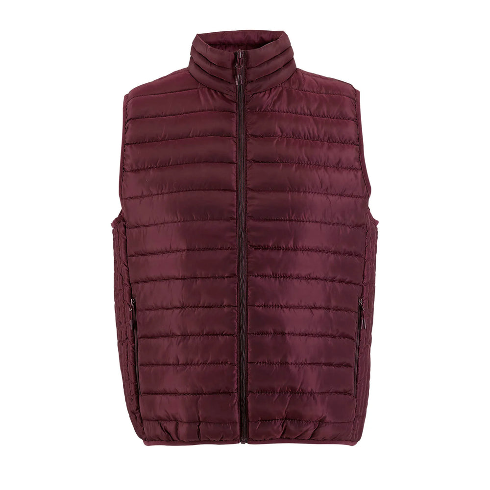 Lichtgewicht heren bodywarmer met hoge kraag - Burgundy