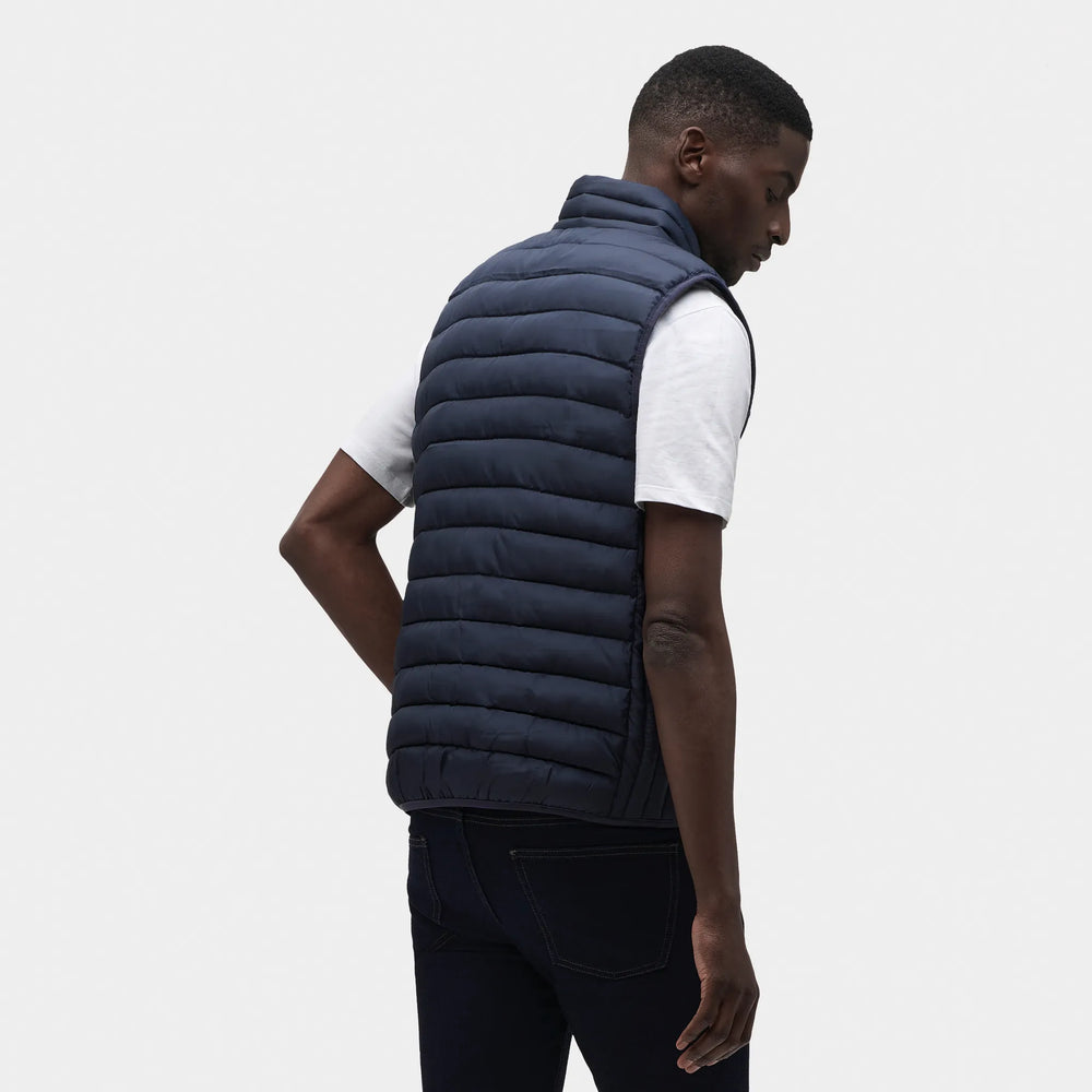 Lichtgewicht heren bodywarmer met hoge kraag - Marine blauw
