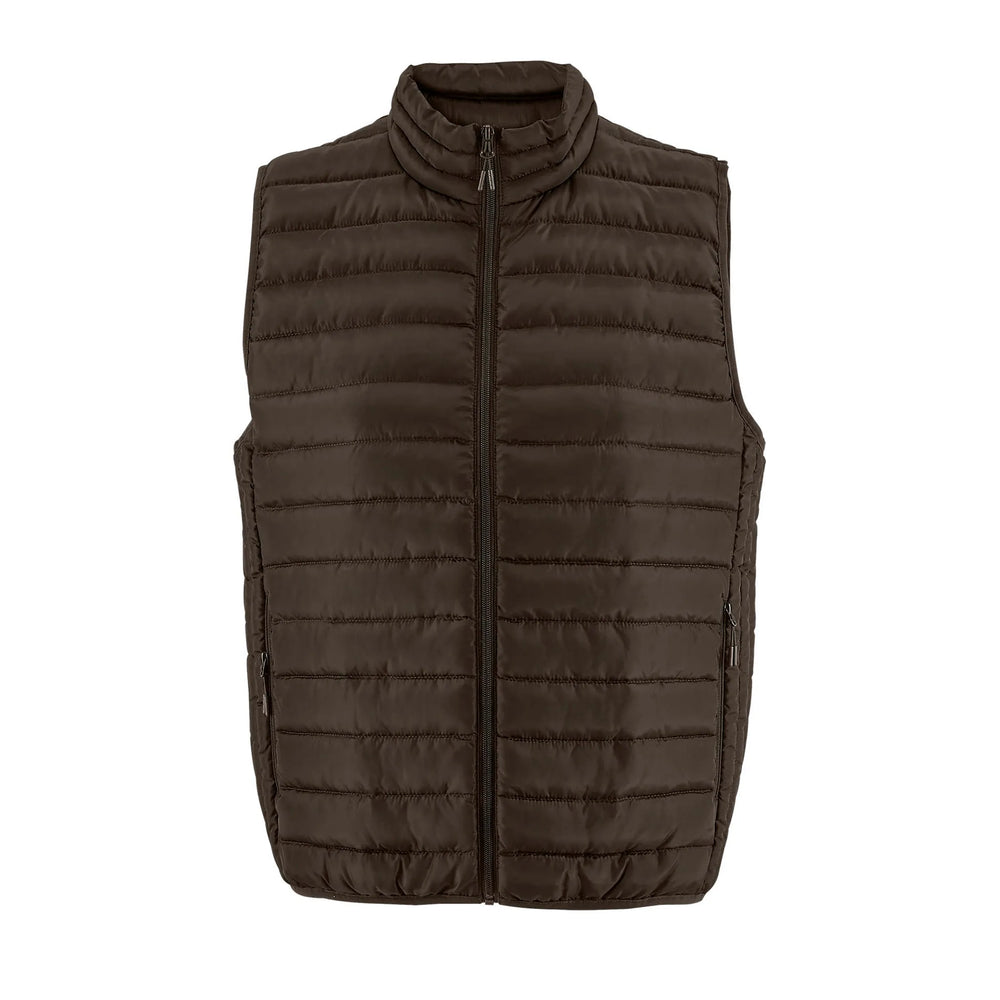 Lichtgewicht heren bodywarmer met hoge kraag - Bruin