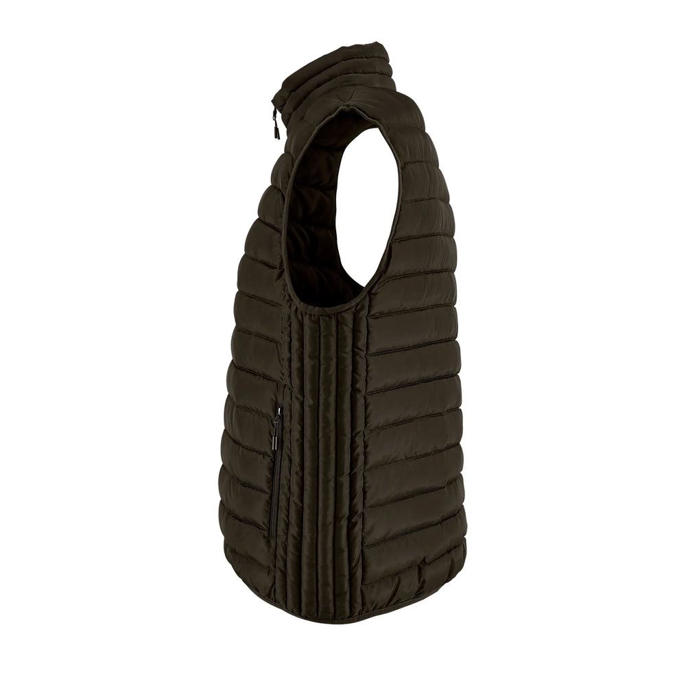 Lichtgewicht heren bodywarmer met hoge kraag - Bruin